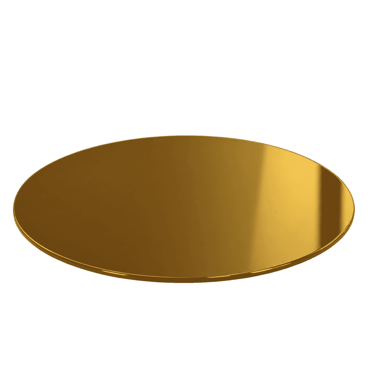Rund gullfarget plate i akryl